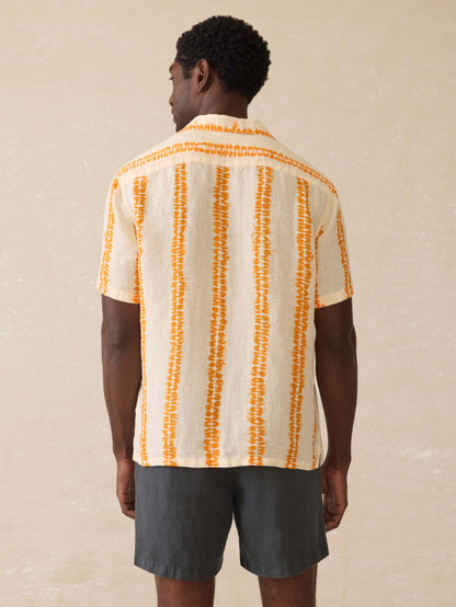 Short Sleeve Shibori Palma Linen Shirt - Citrus Valley
