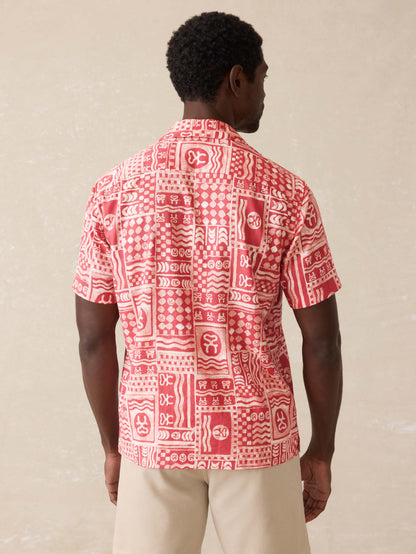 Surf Ghana Short Sleeve Breeze Camp Shirt - Sankofa Tile Clay