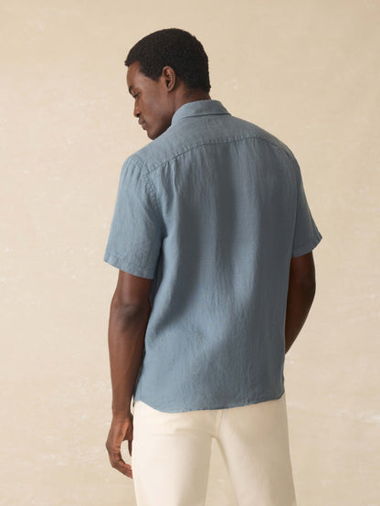 Short Sleeve Laguna Linen Shirt - Deep Marine