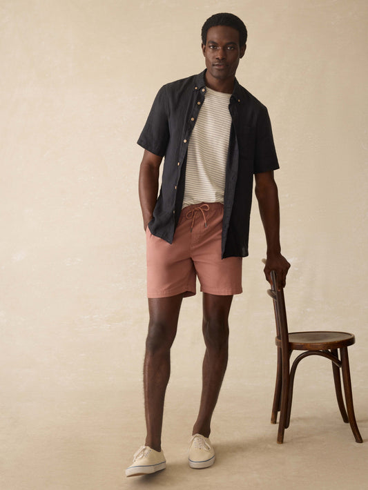 Short Sleeve Laguna Linen Shirt - Ridge Black