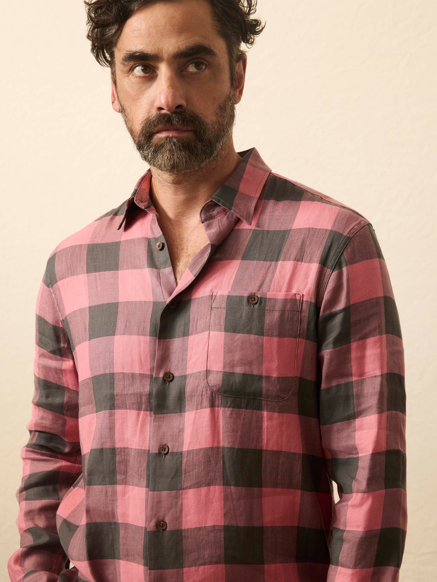 Long-Sleeve Breeze Shirt - Charcoal Red Buffalo