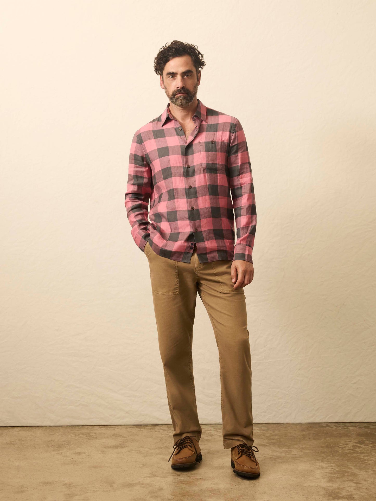 Long-Sleeve Breeze Shirt - Charcoal Red Buffalo