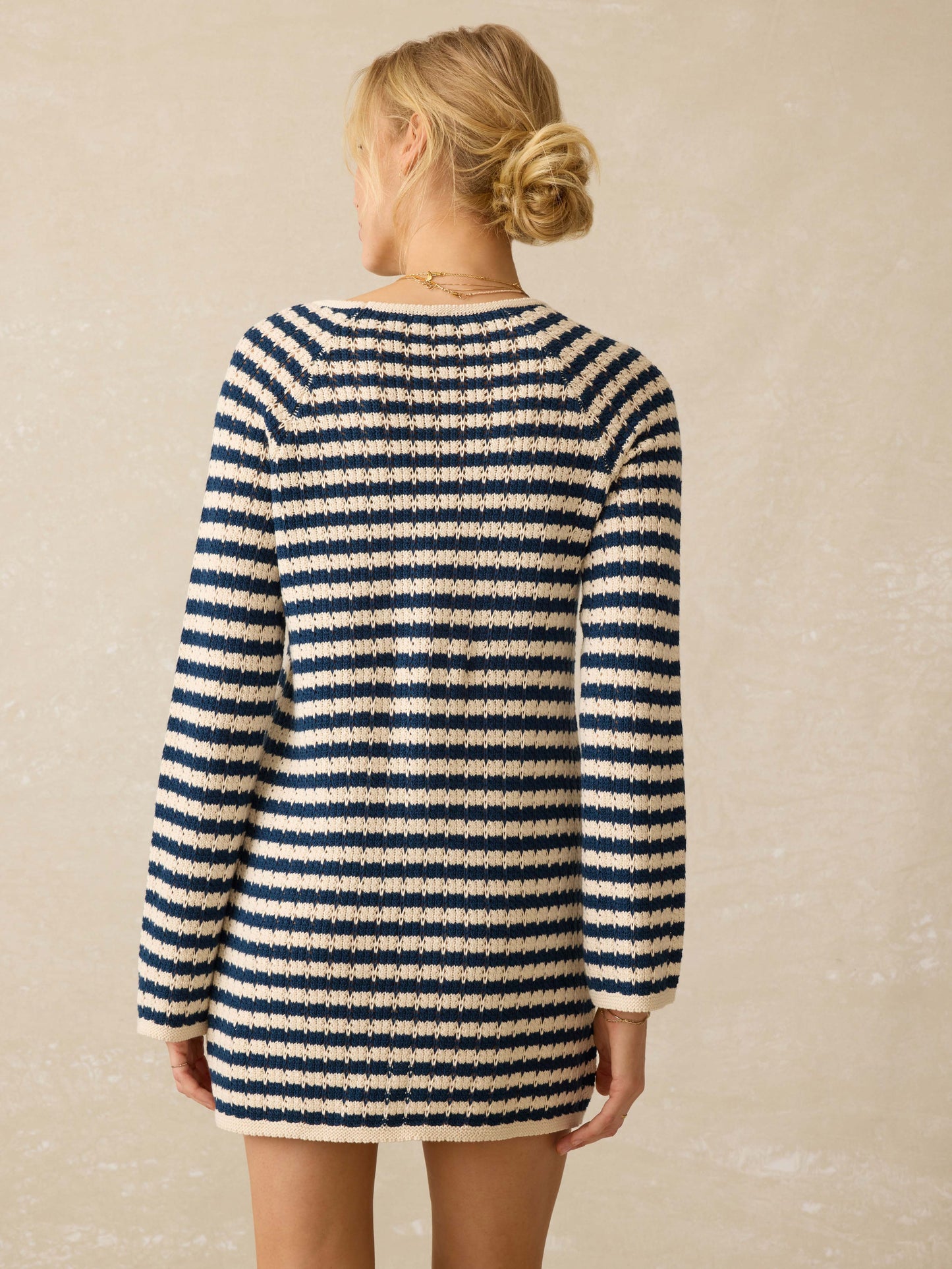 Seacoast Crochet Long-Sleeve Dress - Nice Navy