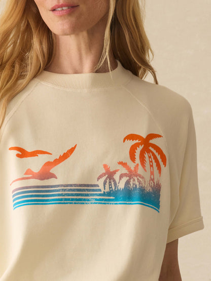 High Tide Terry Short-Sleeve Sweatshirt - Seedpearl