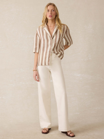 Palma Linen Camp Shirt - Cocoa Beach Stripe