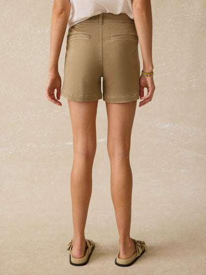 Stretch Terry Patch Pocket Short - Desert Khaki